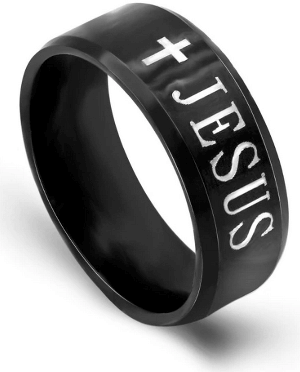 Amaxer Bague De Saint Benoît De Nursie Pour Femmes En Acier Inoxydable Bague 348332 Amaxer Bague De Saint Benoît De Nursie Pour Femmes En Acier Inoxydable Bague 348332